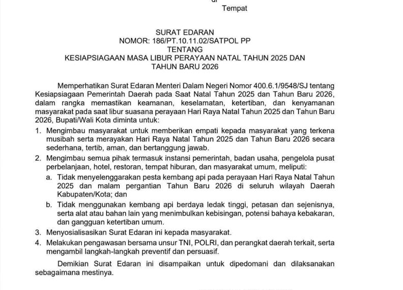 Gubernur Jabar Larang Pesta Kembang Api Malam Tahun Baru 2026 di Bekasi