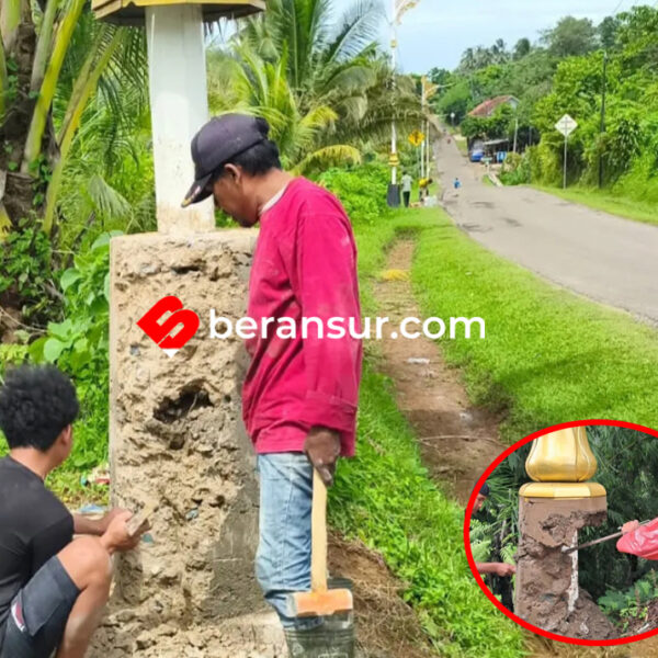 Viral! Puluhan Tiang PJU Karya KDM Dibongkar, Warga kaget Pondasi keropos