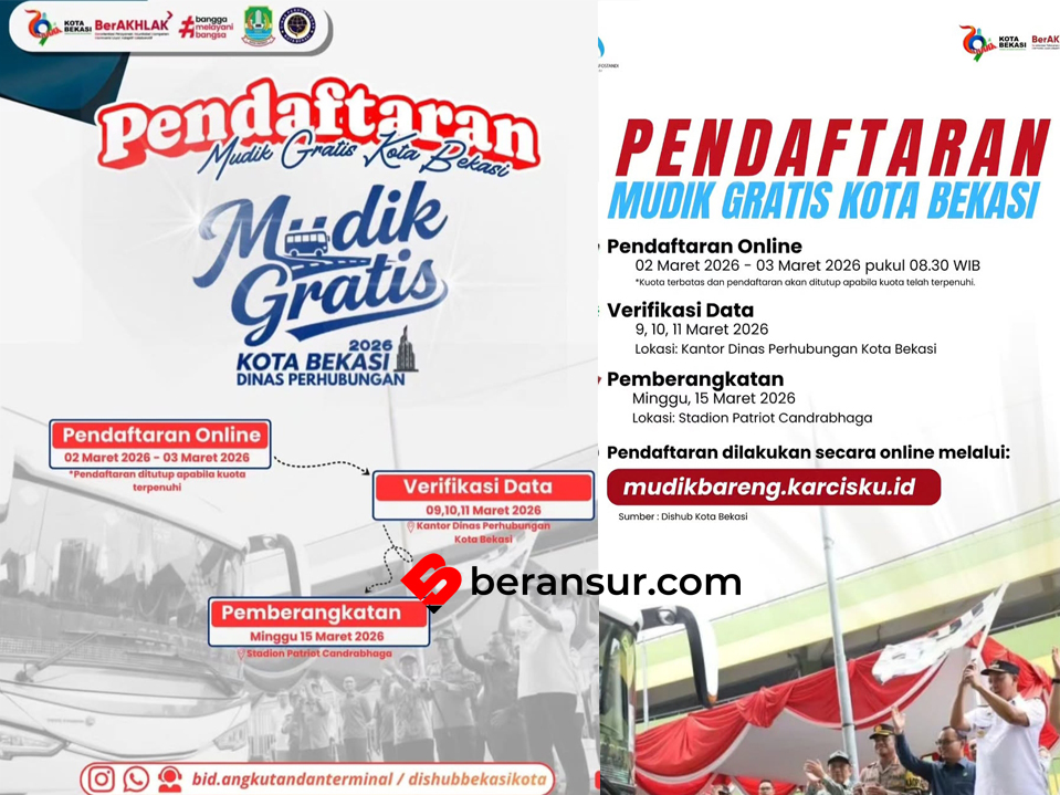Pemkot Bekasi Buka Pendaftaran Mudik Gratis 2026 Mulai 2 Maret, Cek Syarat dan Link Daftarnya!