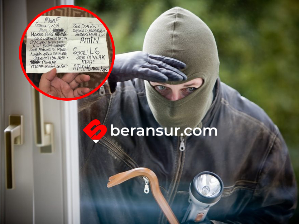 Rumah Dibobol Maling Saat Mudik, Pelaku Tinggalkan Surat yang Bikin Netizen Terharu