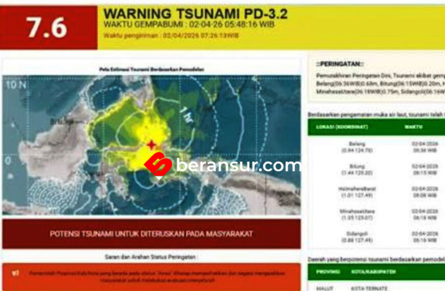 BMKG Konfirmasi Gempa M 7,6 di Sulawesi Utara Masuk Kategori Megathrust