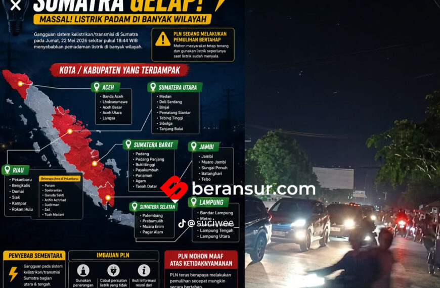 Sumatera Gelap Gulita: Pemadaman Listrik Massal Lumpuhkan Sejumlah Wilayah