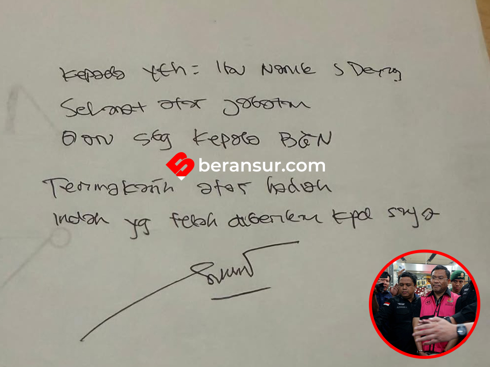 Sebelum Ditahan, Sony Sonjaya Sempat Tulis Surat untuk Kepala BGN yang Baru