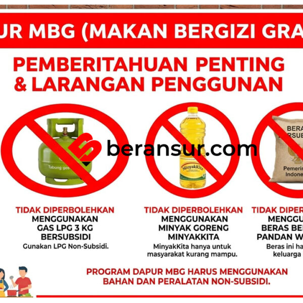 BGN Larang Dapur MBG Gunakan Barang Subsidi: Dari Gas Melon Hingga MinyaKita