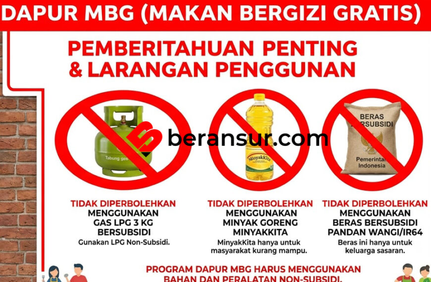 BGN Larang Dapur MBG Gunakan Barang Subsidi: Dari Gas Melon Hingga MinyaKita